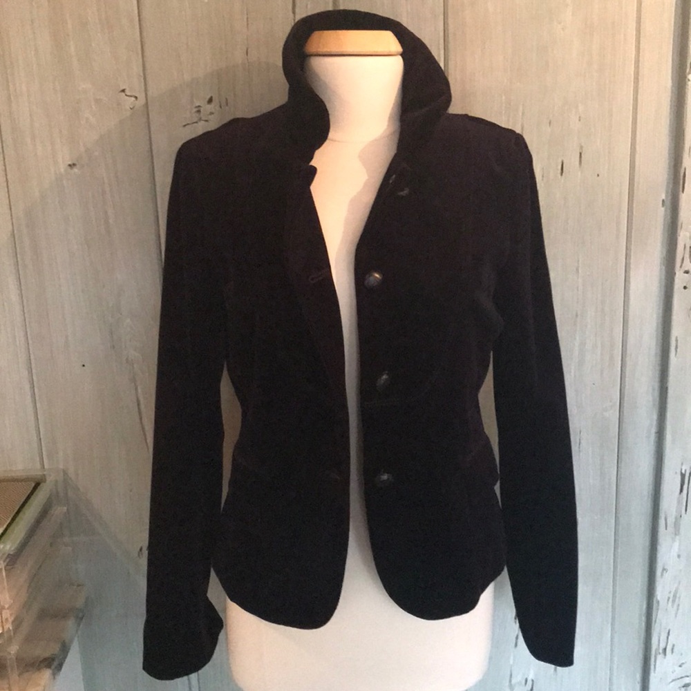 J Crew purple velvet Bella jacket size 10